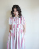 Josephine Midi Dress, Butter Cherry Stripe