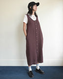Button Front Linen Dress, Chocolate
