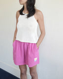 Linen Shorts, Fuchsia