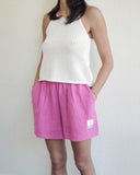 Linen Shorts, Fuchsia