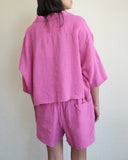 Linen Shorts, Fuchsia