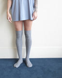Overknee Socks, Grey Melange