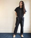 Barrie Jumpsuit, Black Chino Twill