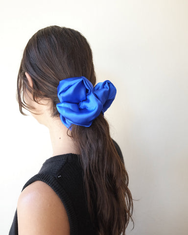 Oversize Silk Scrunchie, Playa Blue SIlk