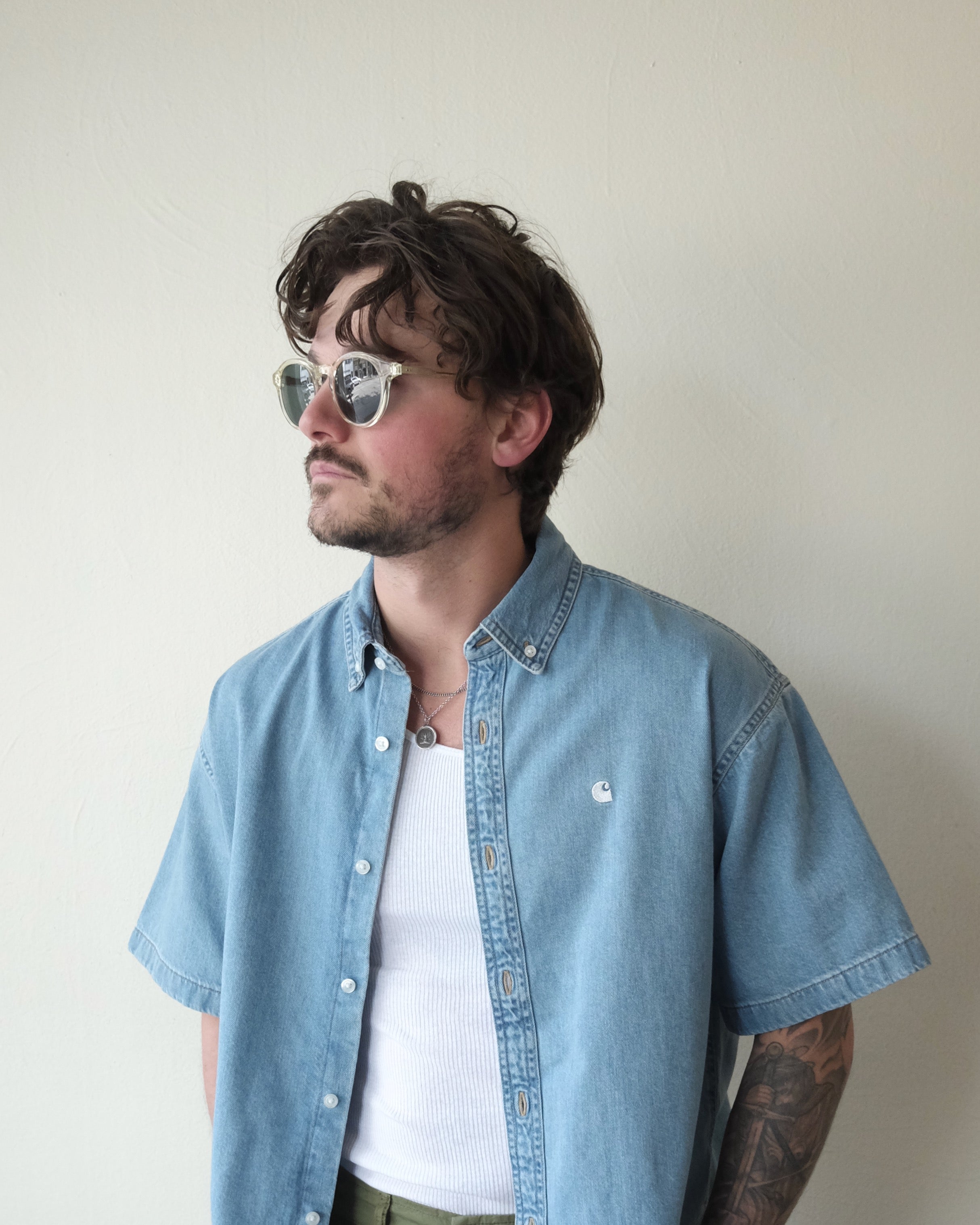 Lucas Shirt, Blue Bleached