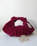 Kiku Croissant Bag, Ruby Velvet