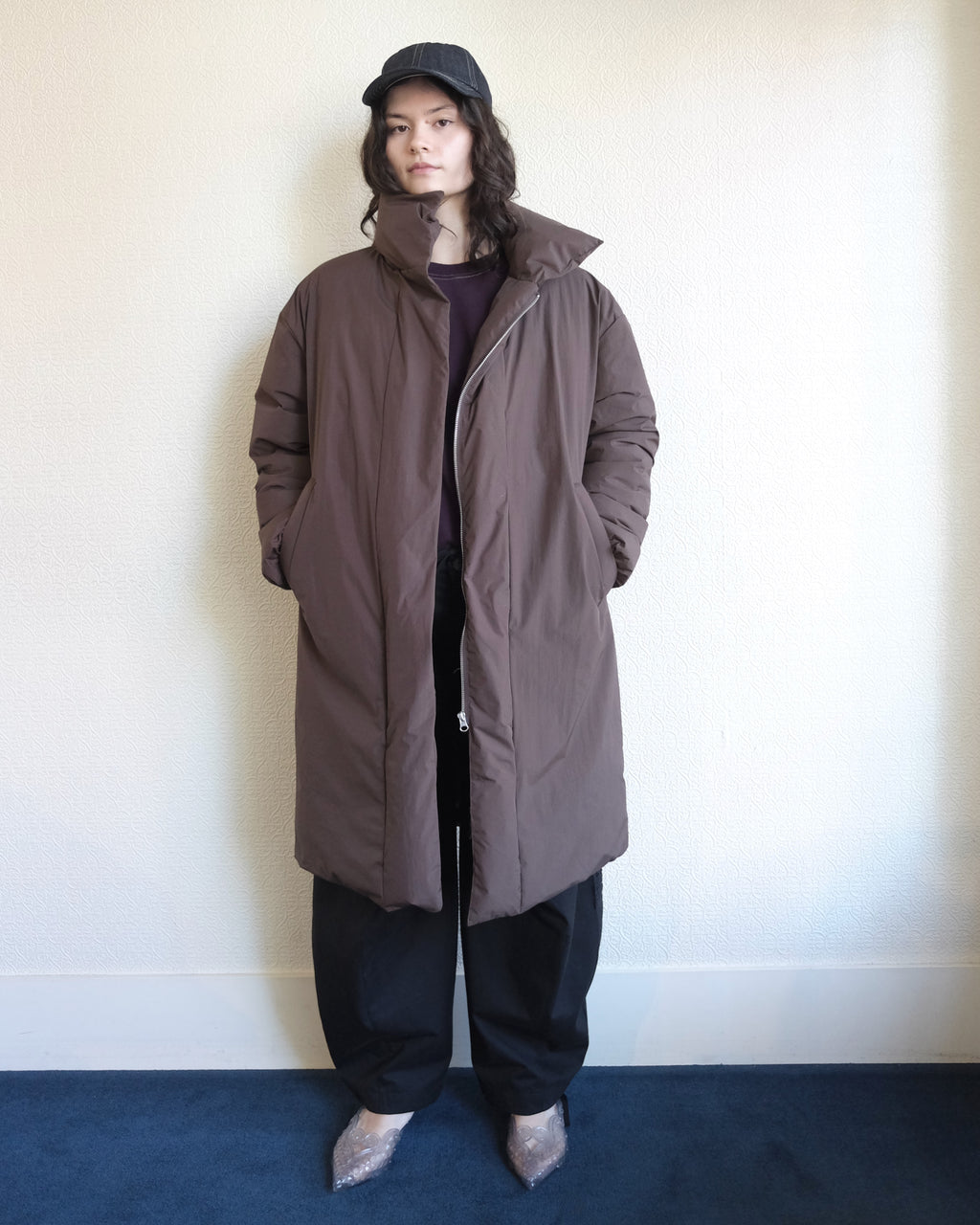 Floating Puffa Coat, Dark Chocolate
