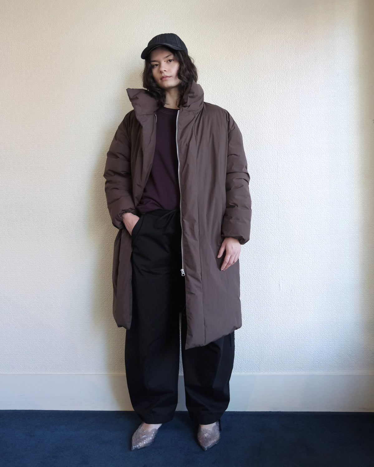 Floating Puffa Coat, Dark Chocolate