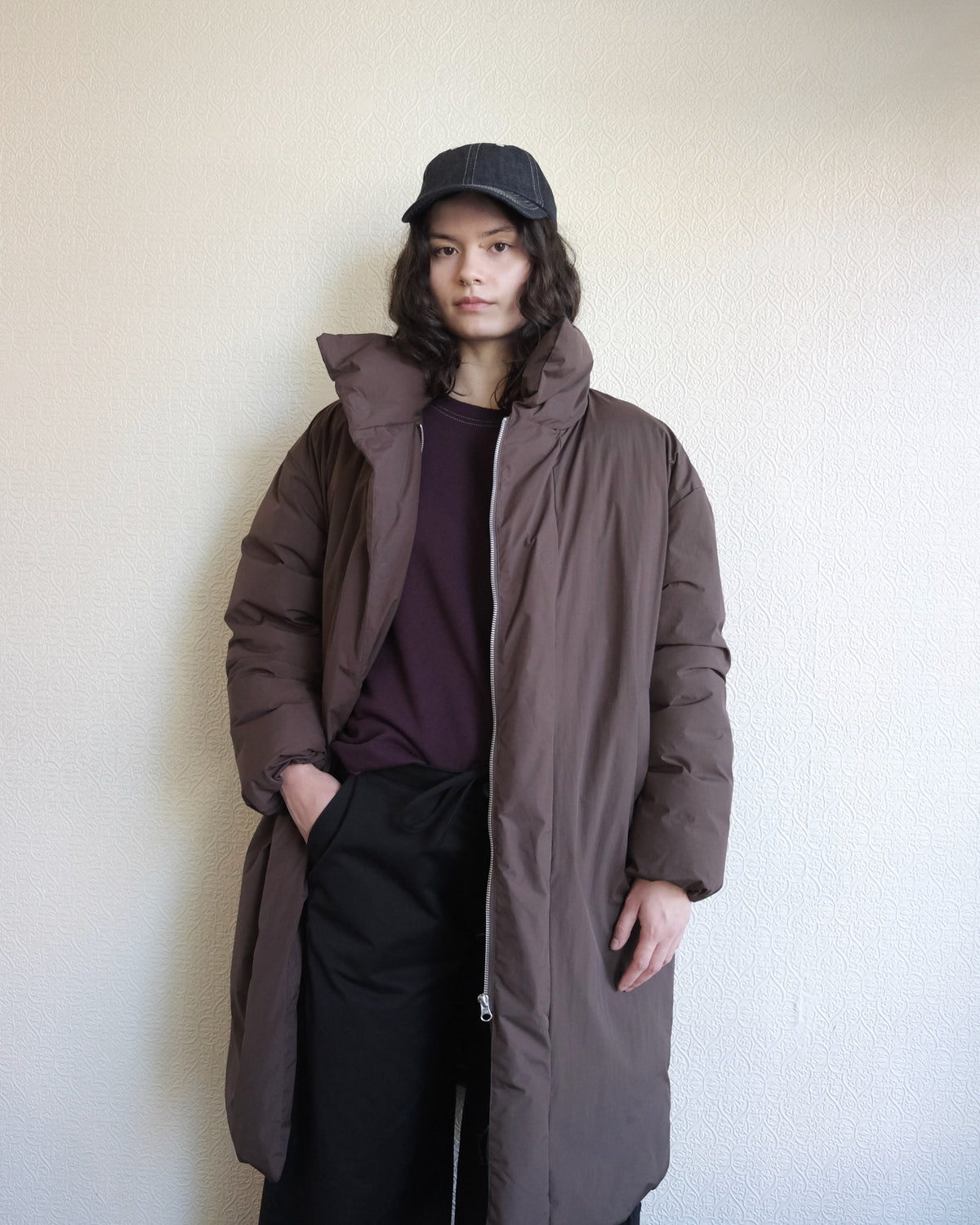 Floating Puffa Coat, Dark Chocolate