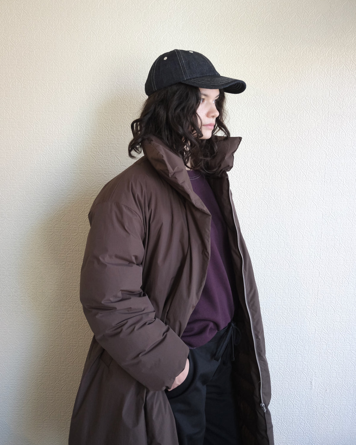 Floating Puffa Coat, Dark Chocolate