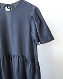 Spring Garden Dress, Navy Seersucker