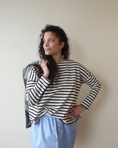 L/S Mariniere Shirt, Ecru