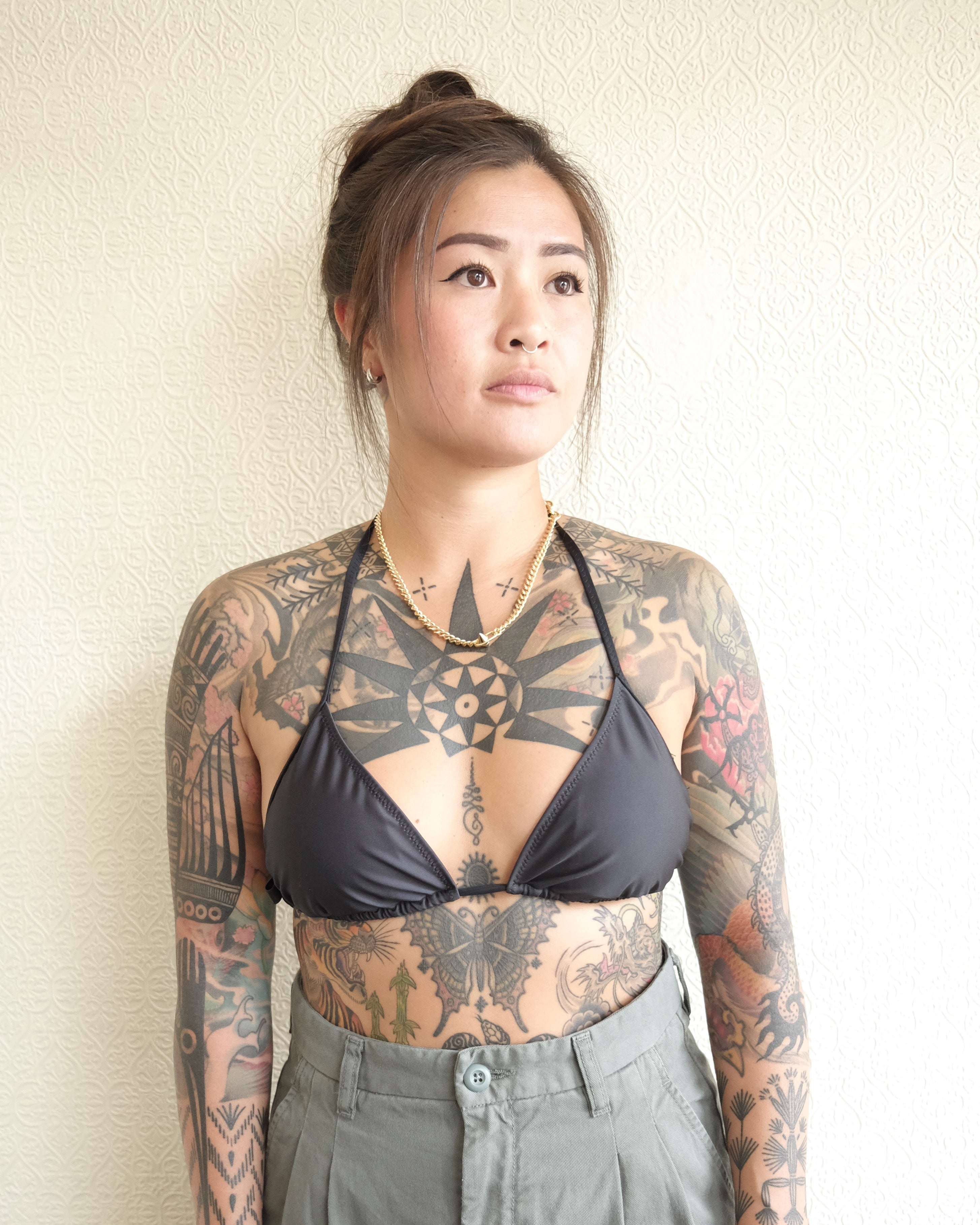 String Bikini Top, Black