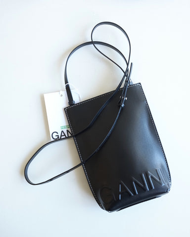 Ganni Crossbody, Black Leather