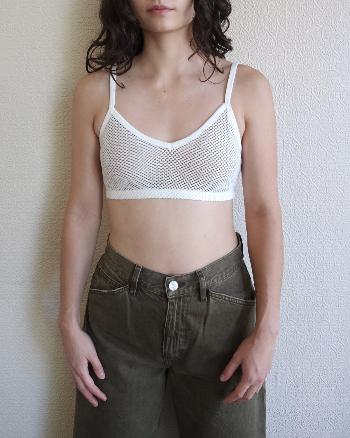 Mesh Bralette, Washed White