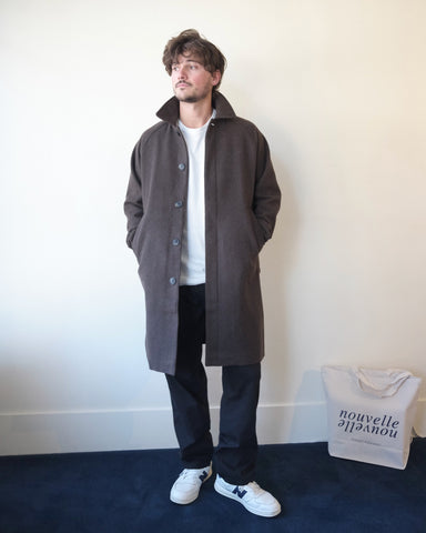 Long Mac Coat, Dark Brown