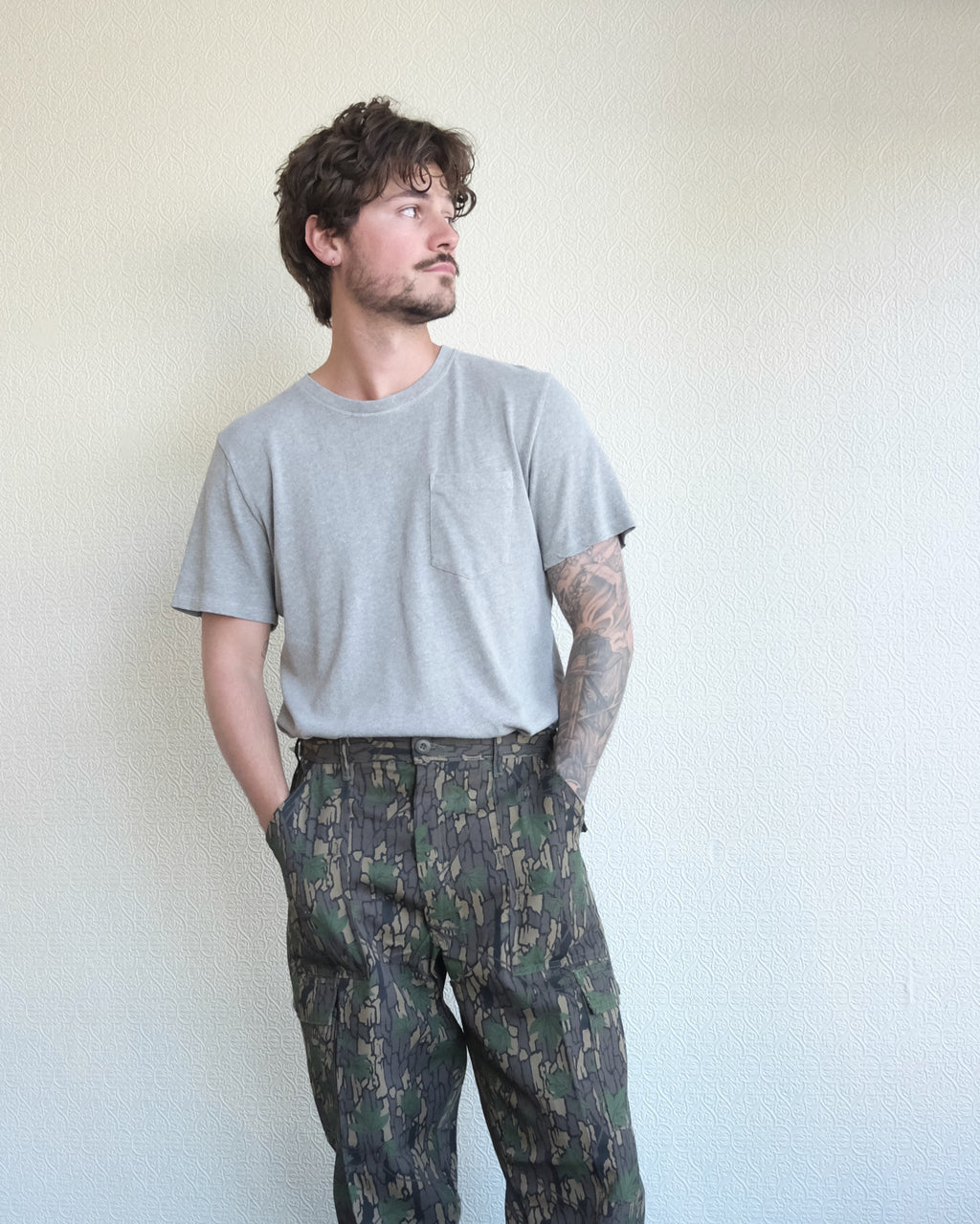 Baja Pocket Tee, Heather Grey