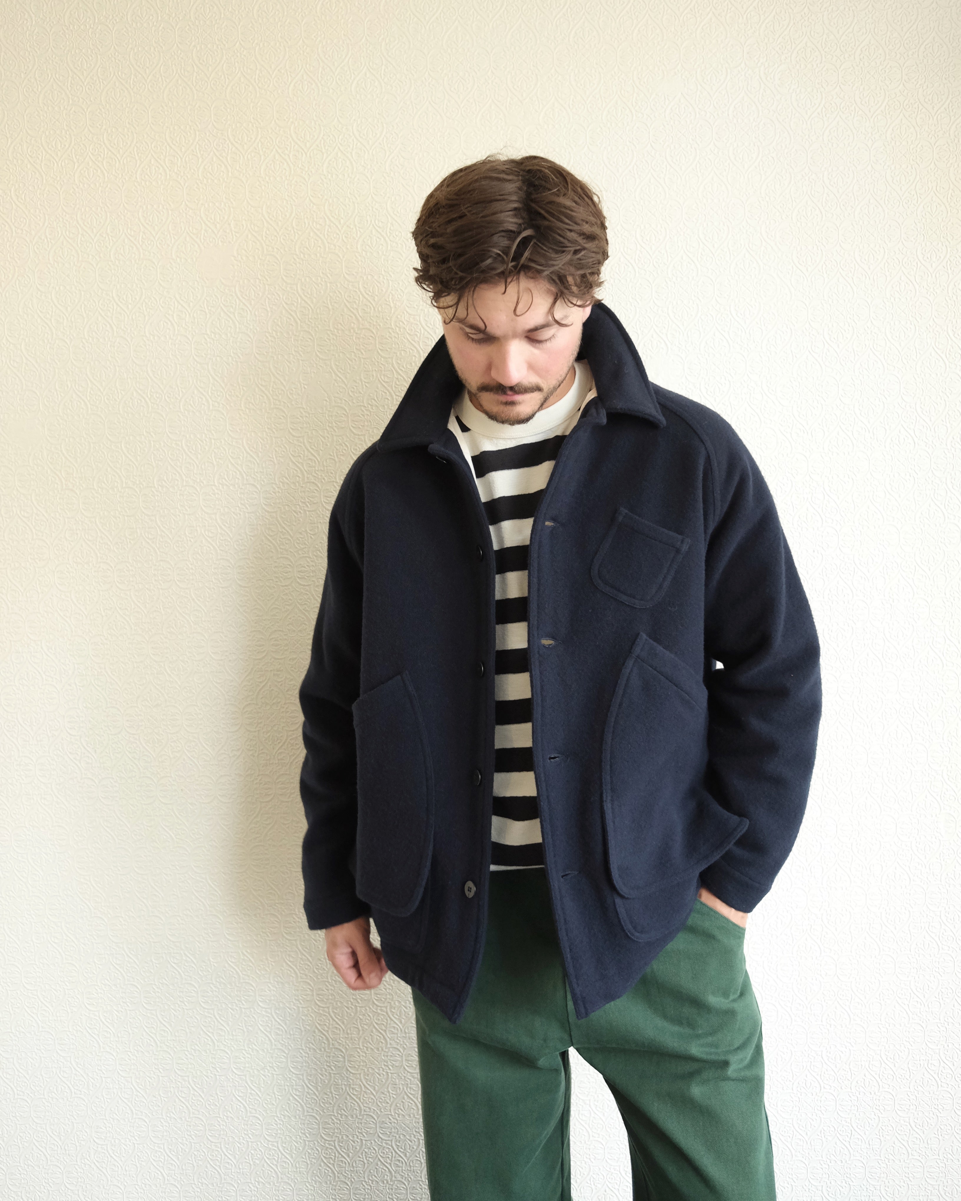 Mantero Jacket, Navy Wool