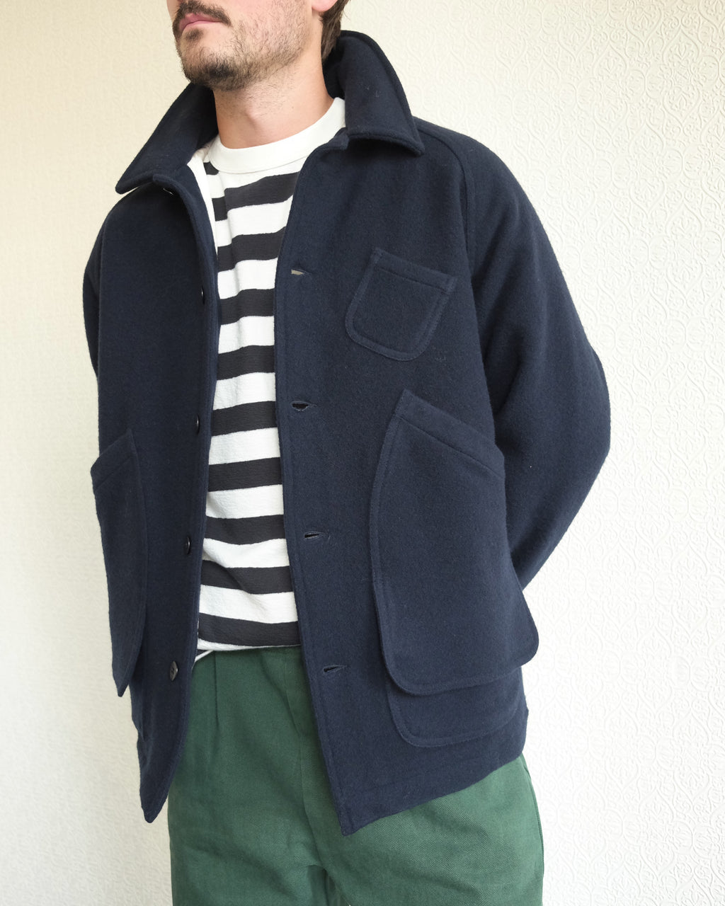 Mantero Jacket, Navy Wool