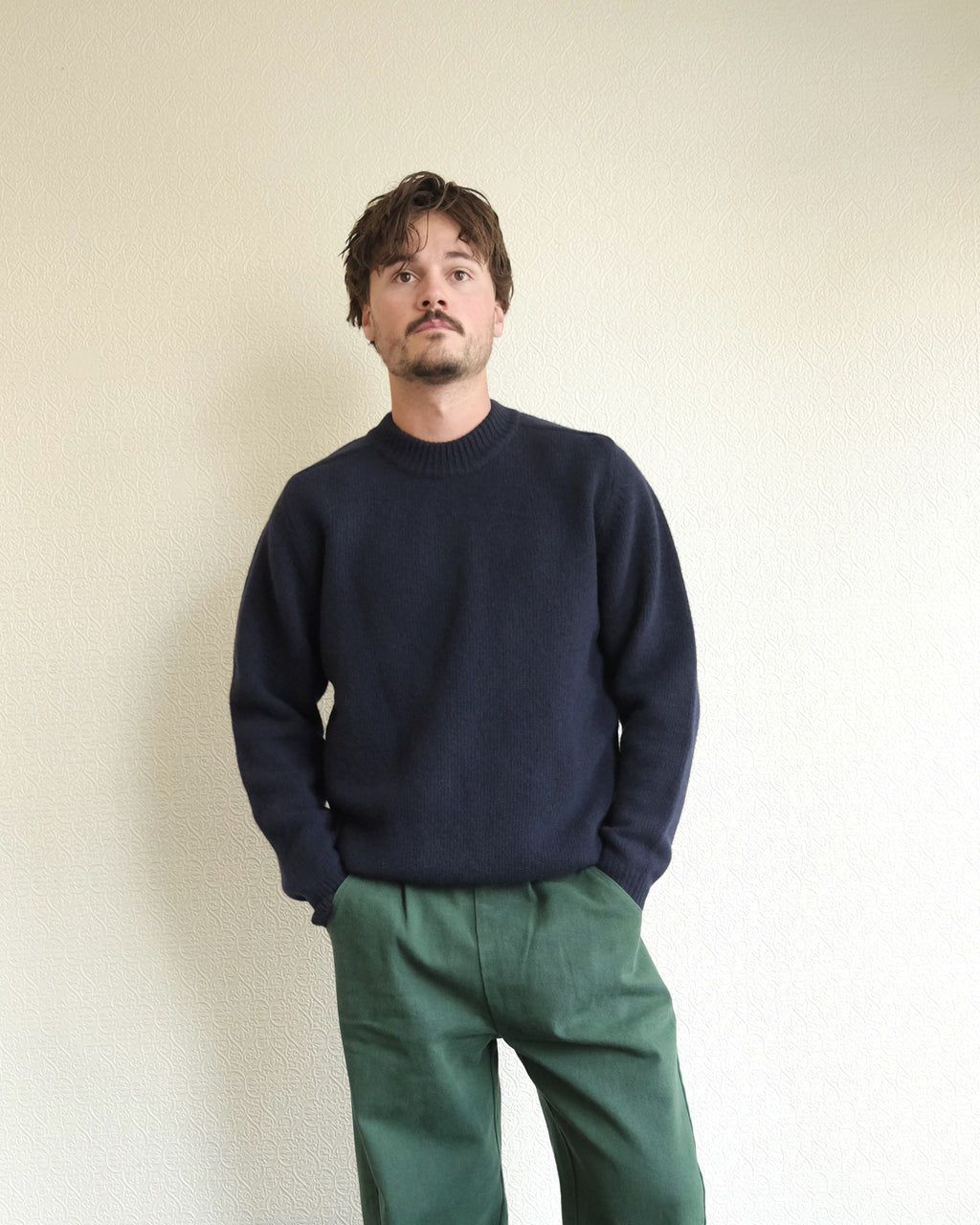 Trindade Sweater, Navy Merino Wool