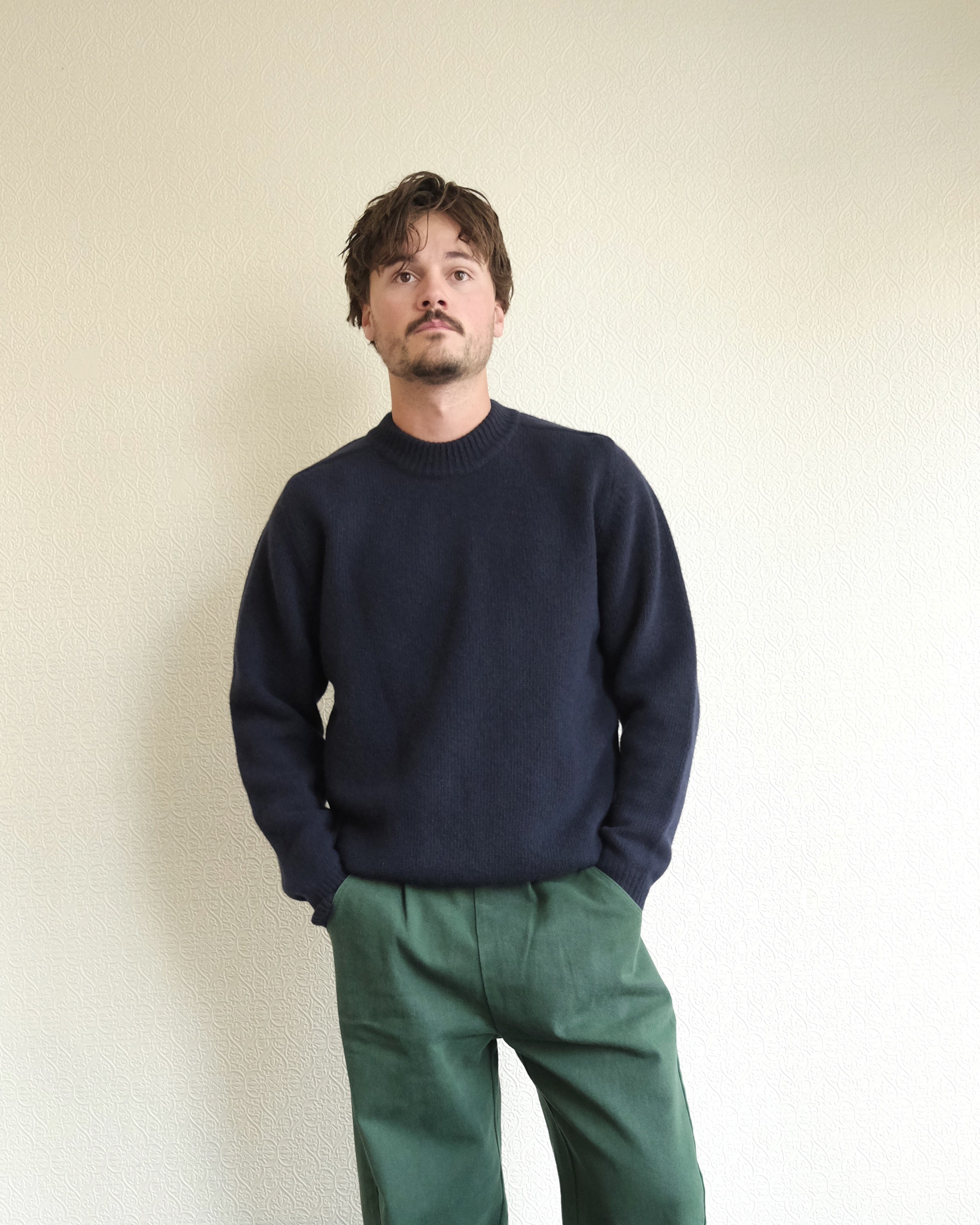 Trindade Sweater, Navy Merino Wool