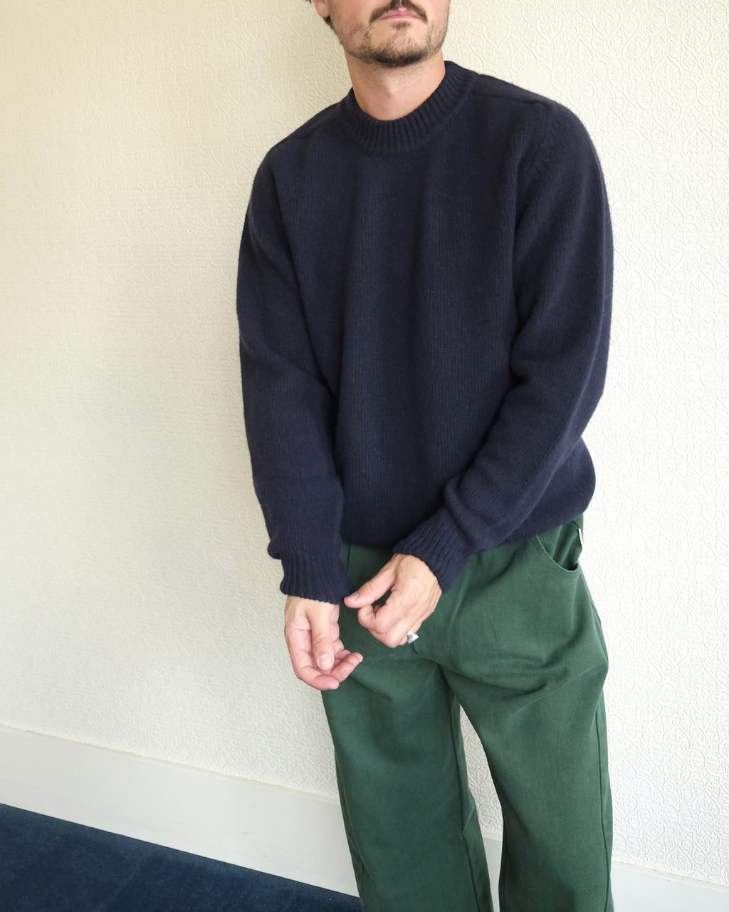 Trindade Sweater, Navy Merino Wool