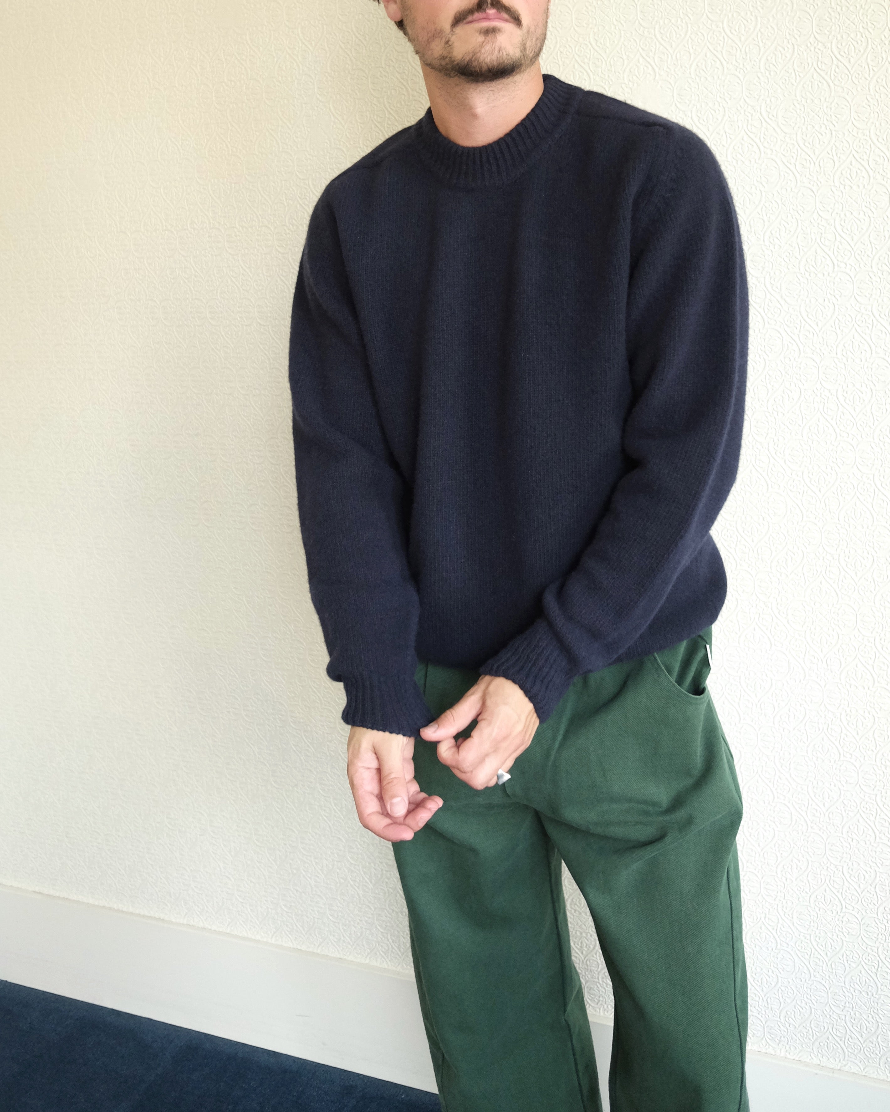 Trindade Sweater, Navy Merino Wool