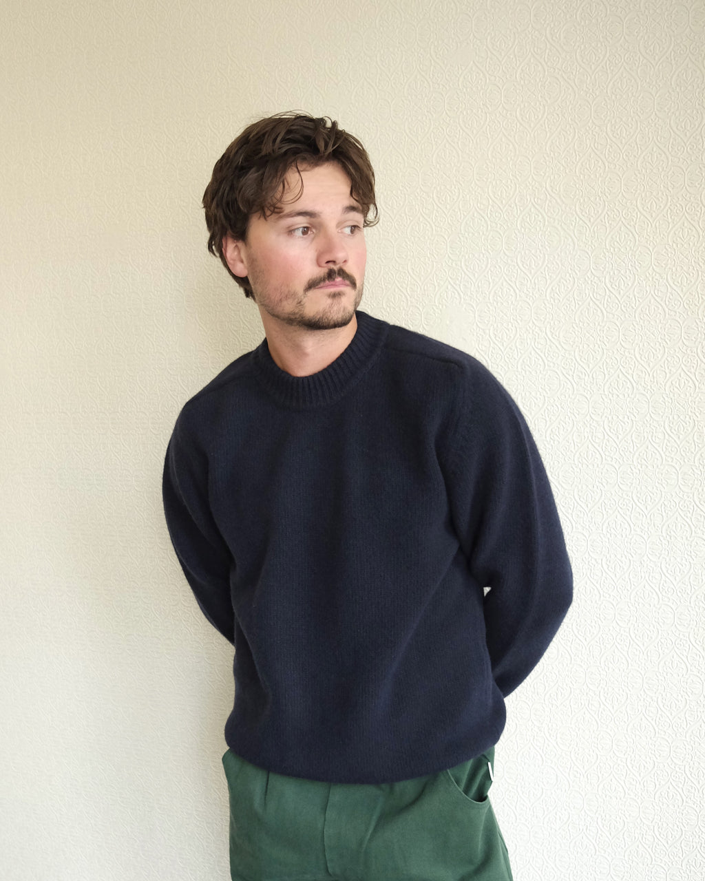 Trindade Sweater, Navy Merino Wool