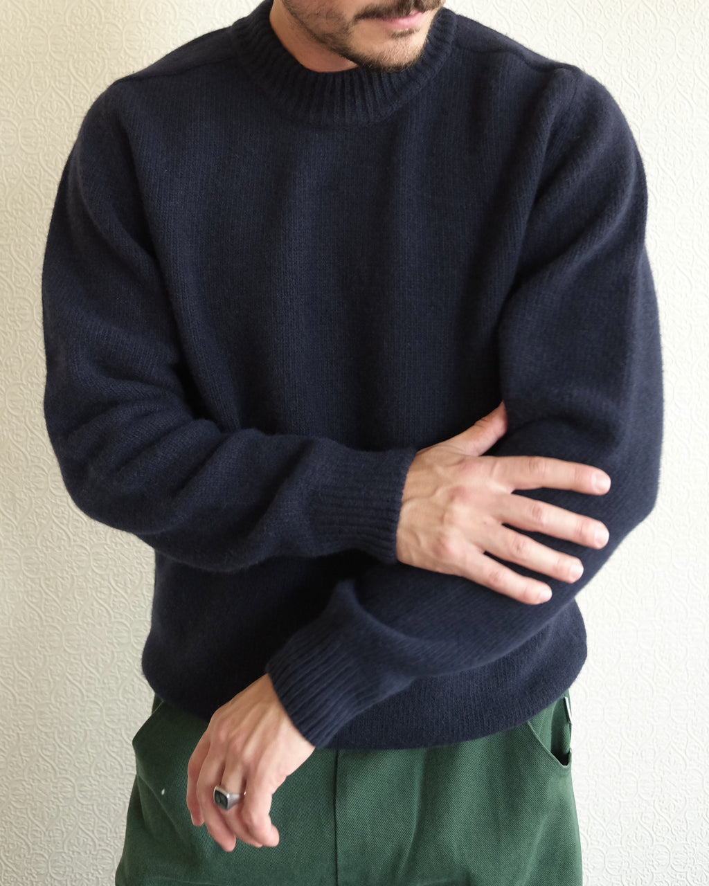 Trindade Sweater, Navy Merino Wool