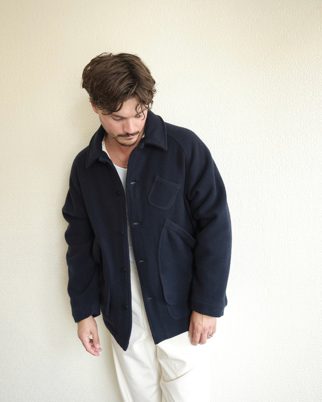 Mantero Jacket, Navy Wool