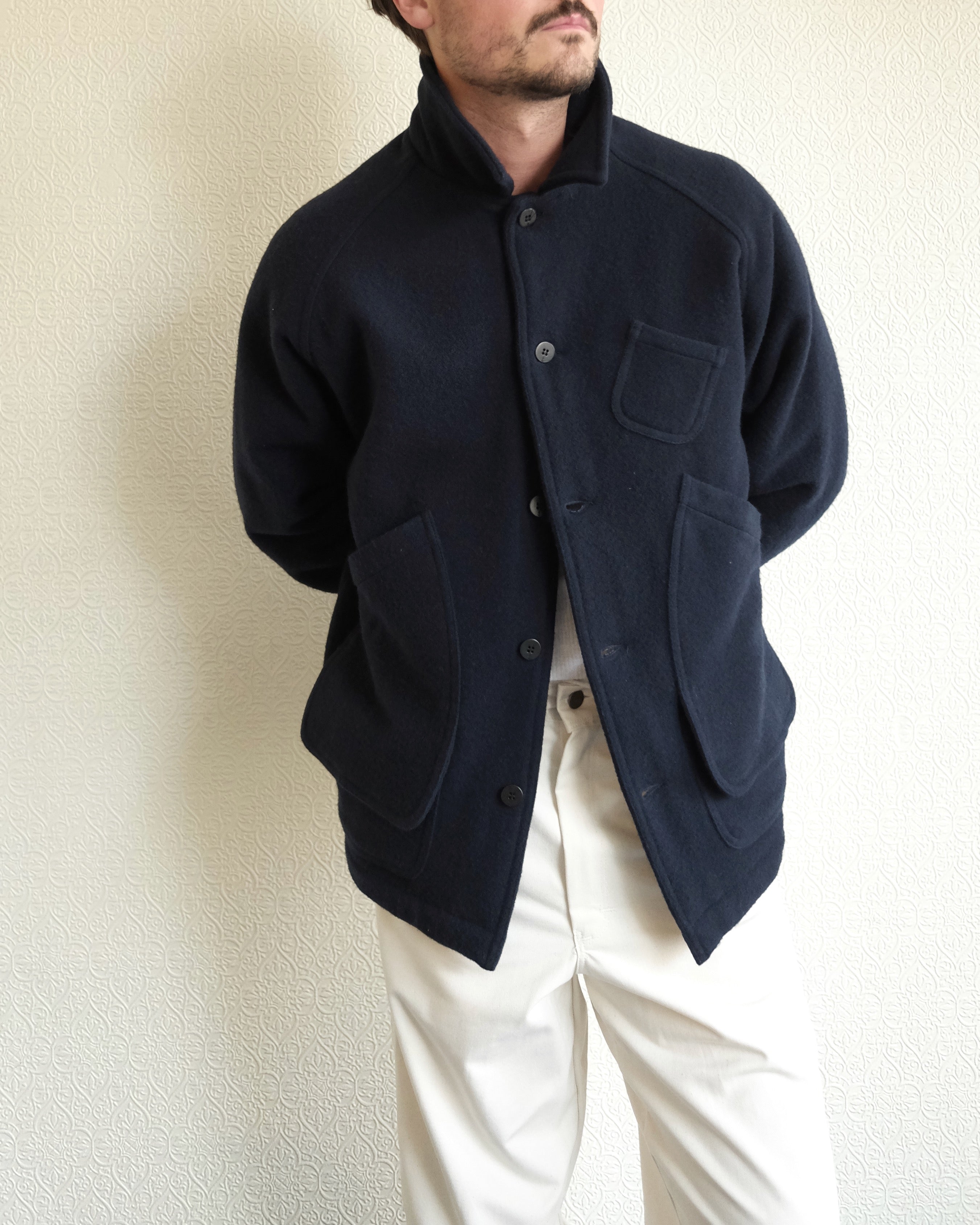 Mantero Jacket, Navy Wool