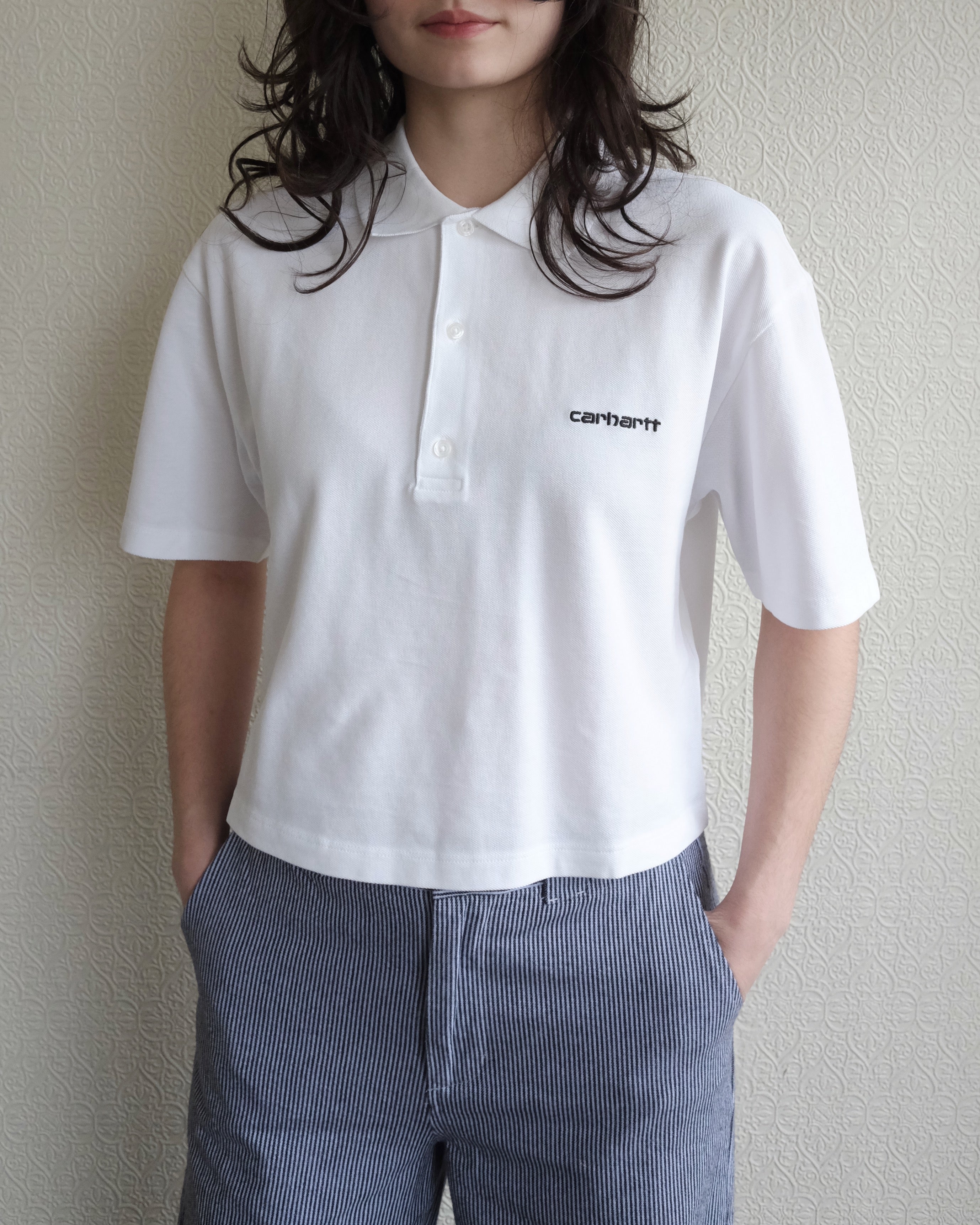 Script Polo Tee, White