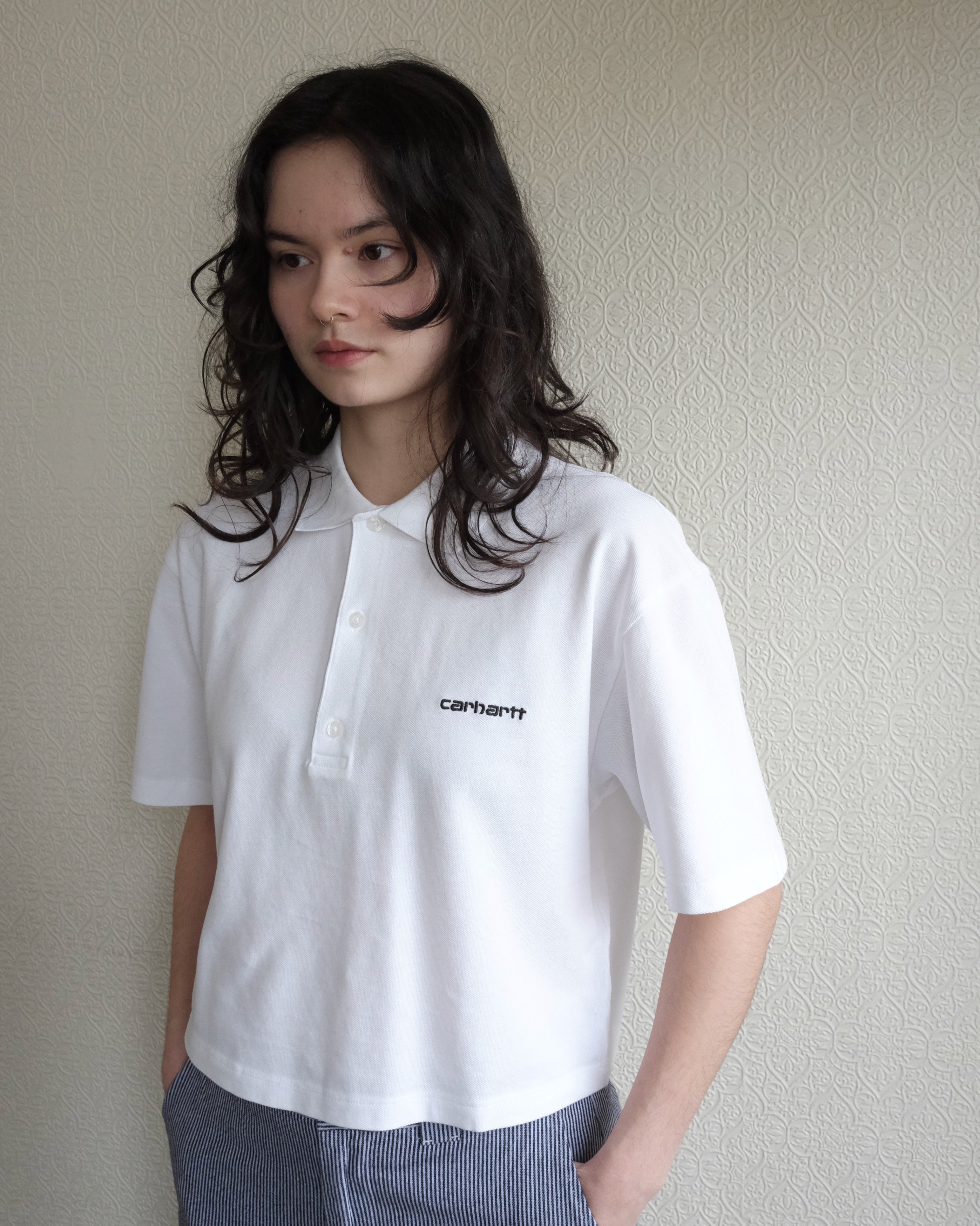 Script Polo Tee, White