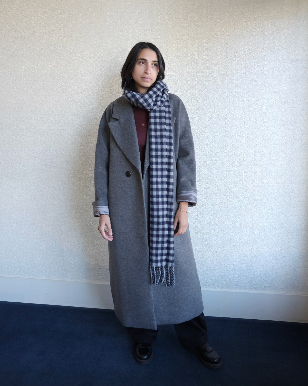 Wool Scarf, Willow Gingham