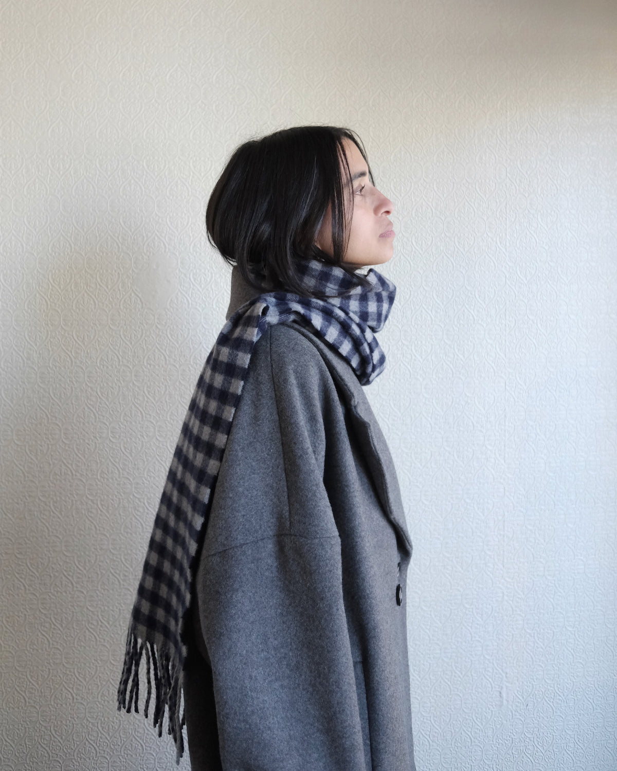 Wool Scarf, Willow Gingham