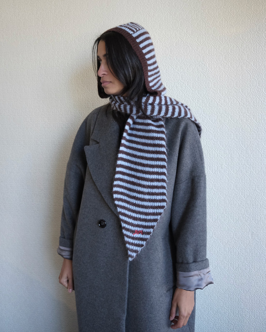 Tie Front Hood, Choco Stripe