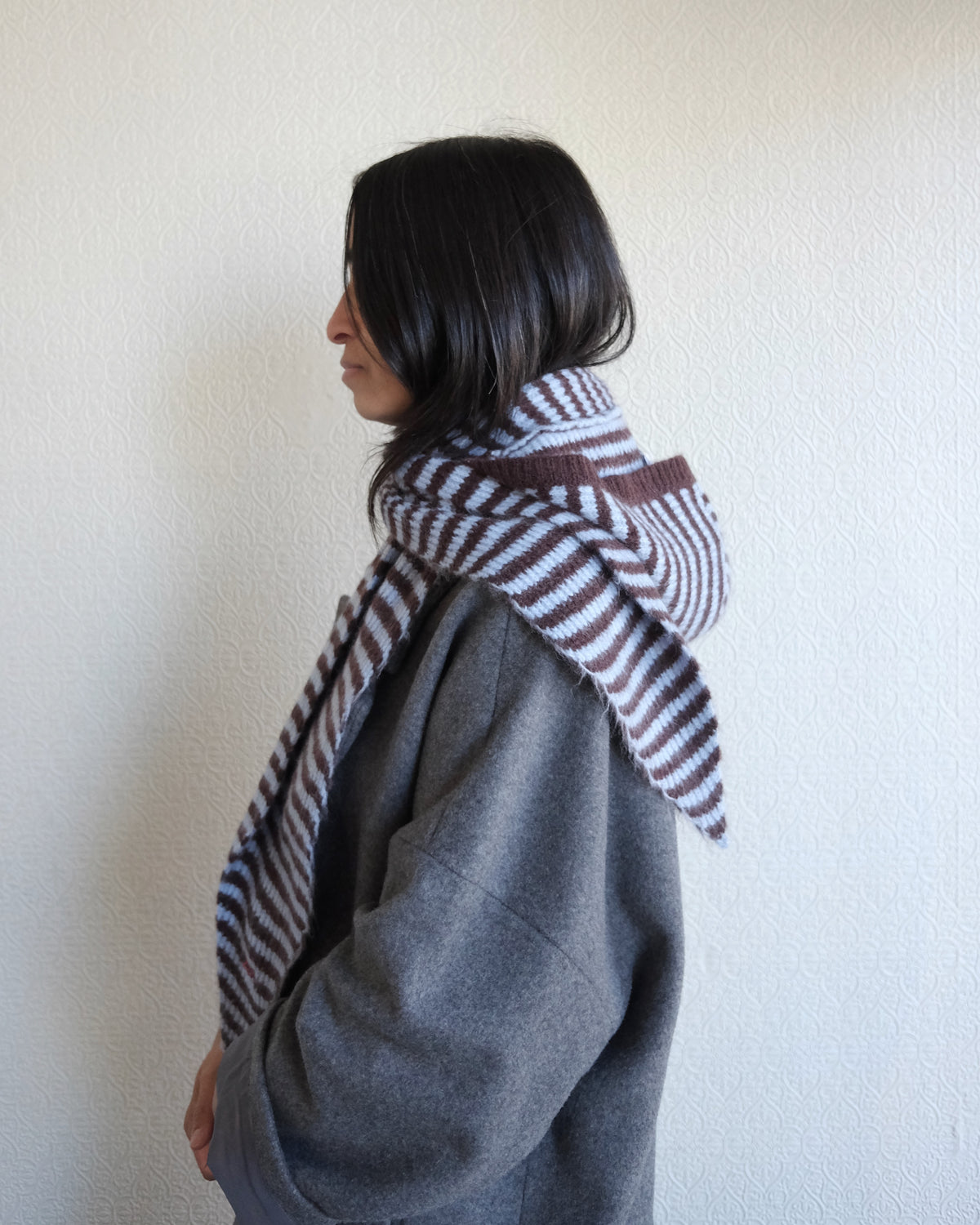 Tie Front Hood, Choco Stripe