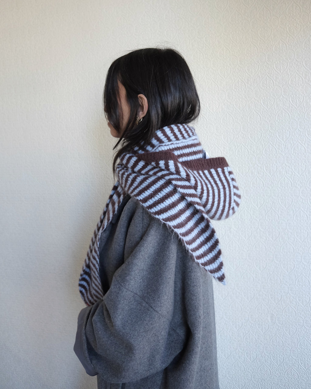 Tie Front Hood, Choco Stripe