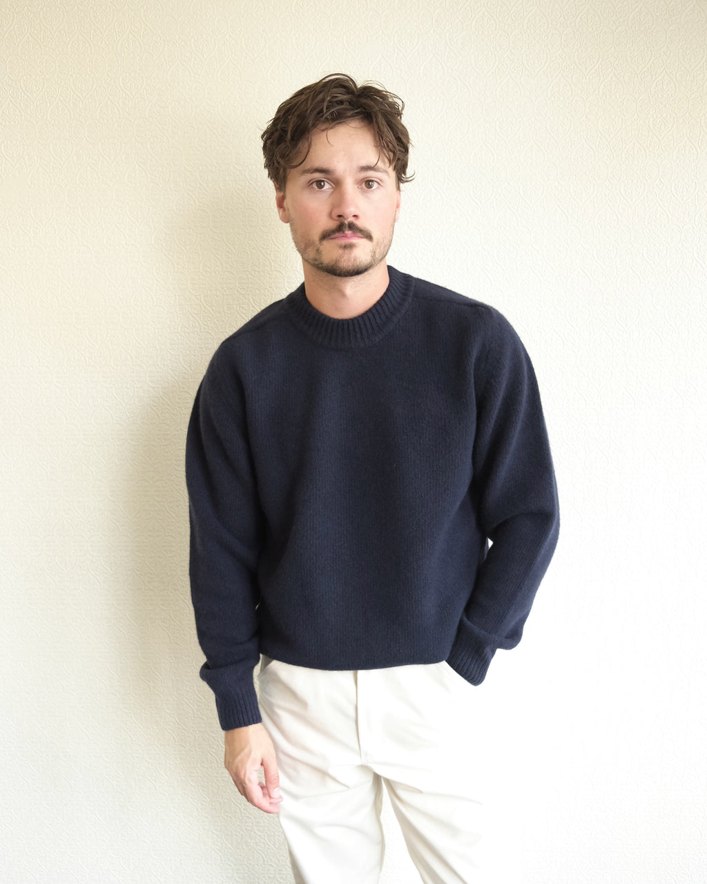Trindade Sweater, Navy Merino Wool