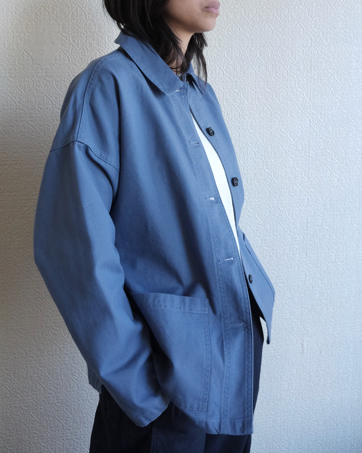 Oversized Workwear Jacket, Postman Blue