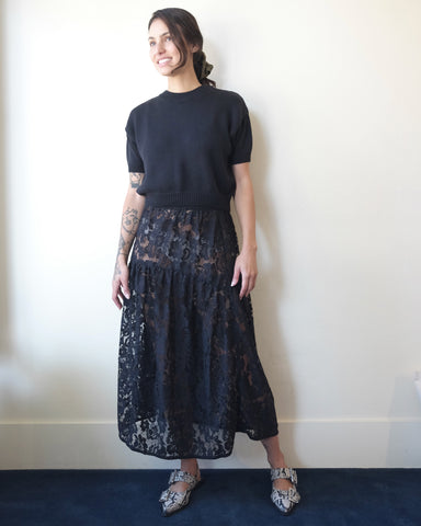 Field Skirt, Black Lanai Lace