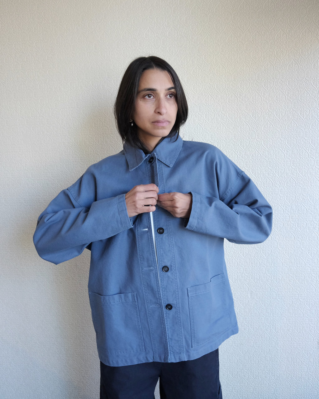 Oversized Workwear Jacket, Postman Blue