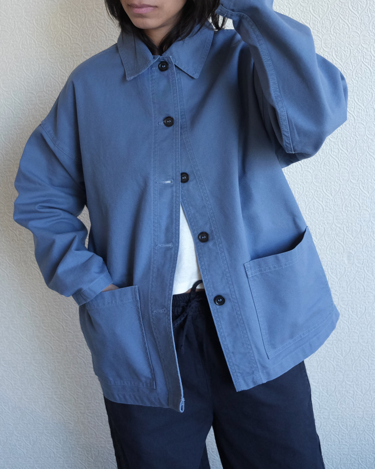 Oversized Workwear Jacket, Postman Blue