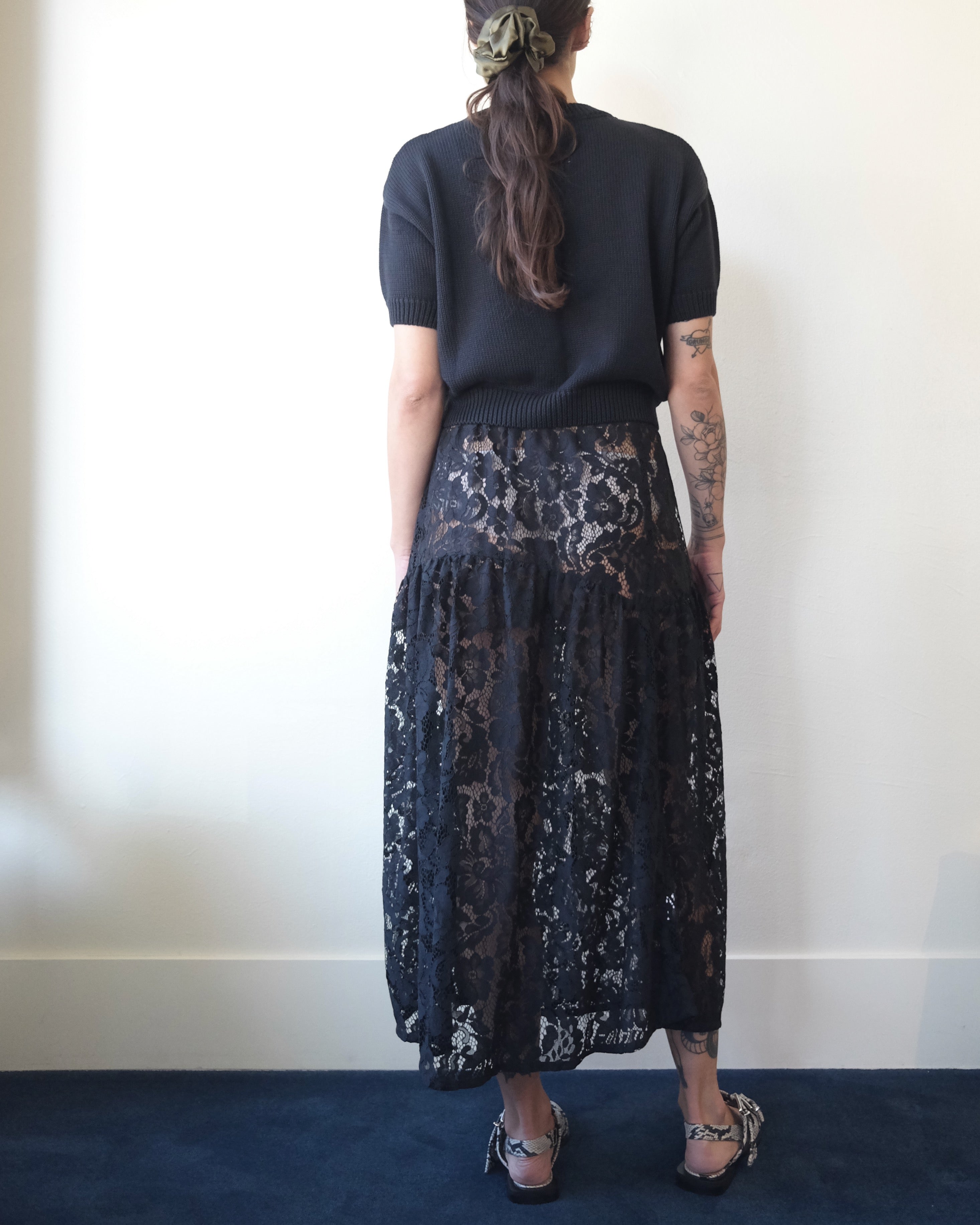 Field Skirt, Black Lanai Lace