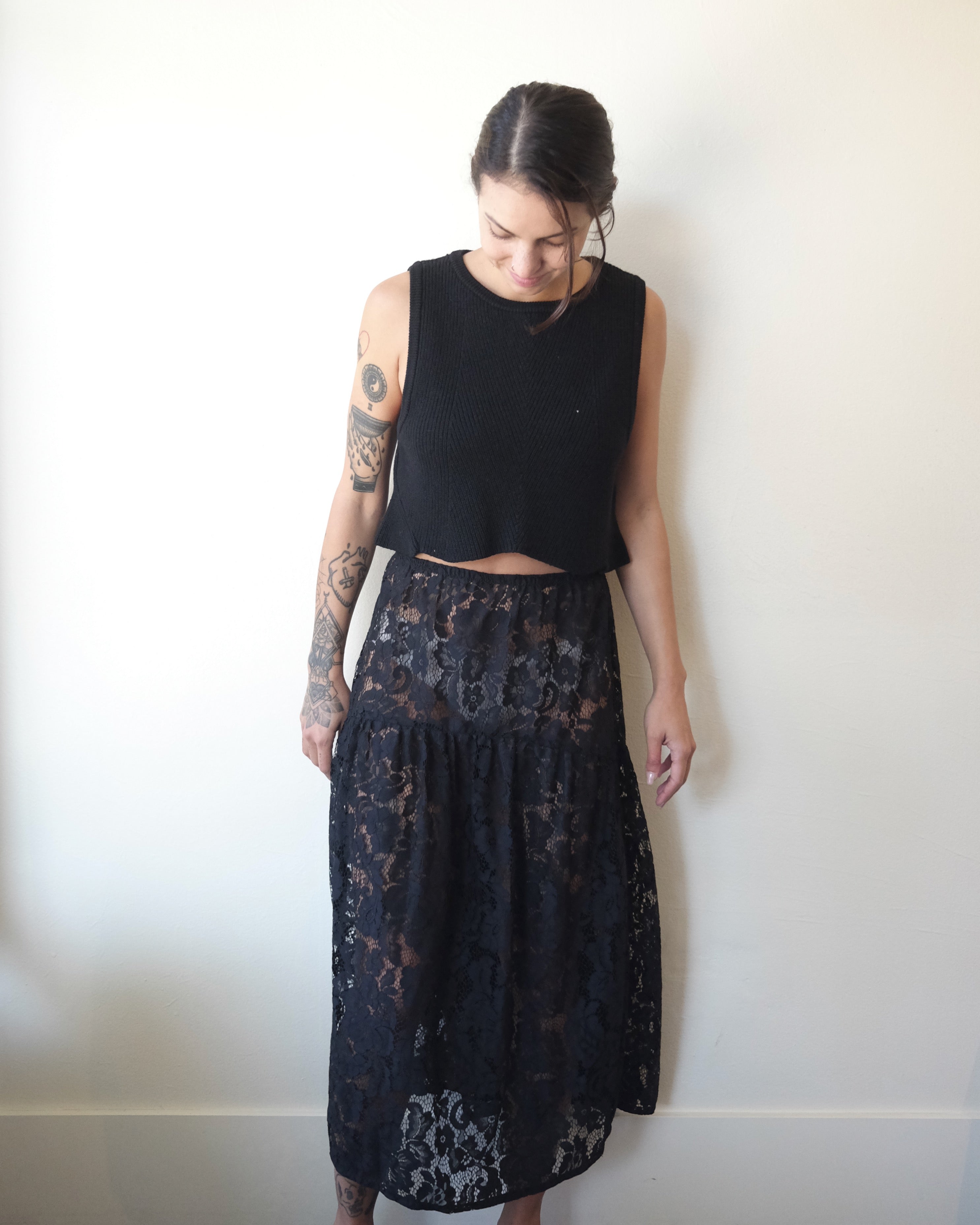 Field Skirt, Black Lanai Lace