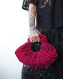 Kiku Croissant Bag, Ruby Velvet