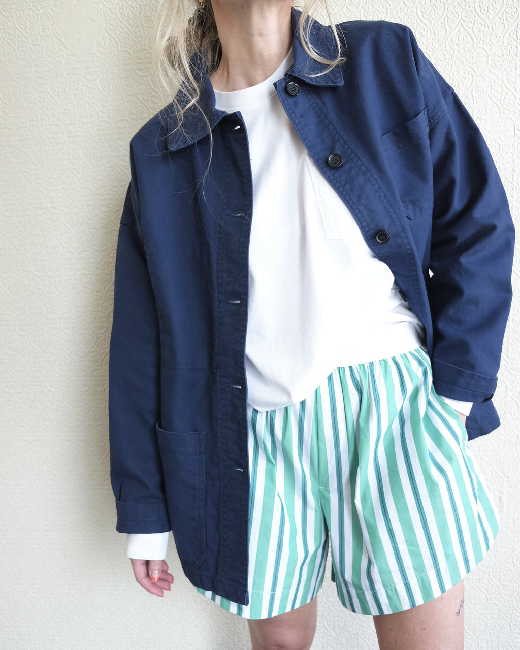 VETRA Oversized Workwear Jacket, Navy