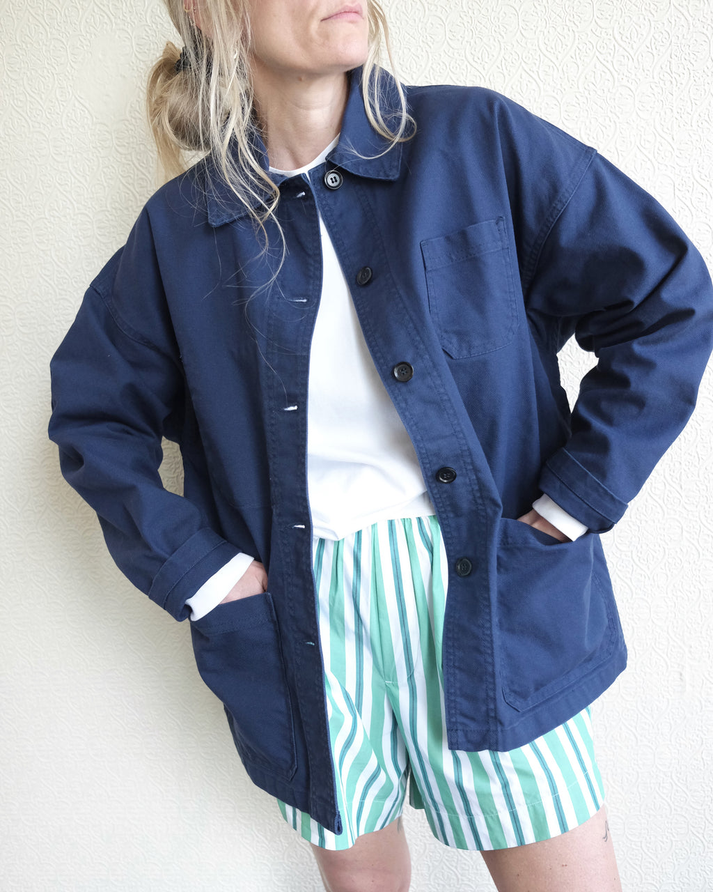 VETRA Oversized Workwear Jacket, Navy
