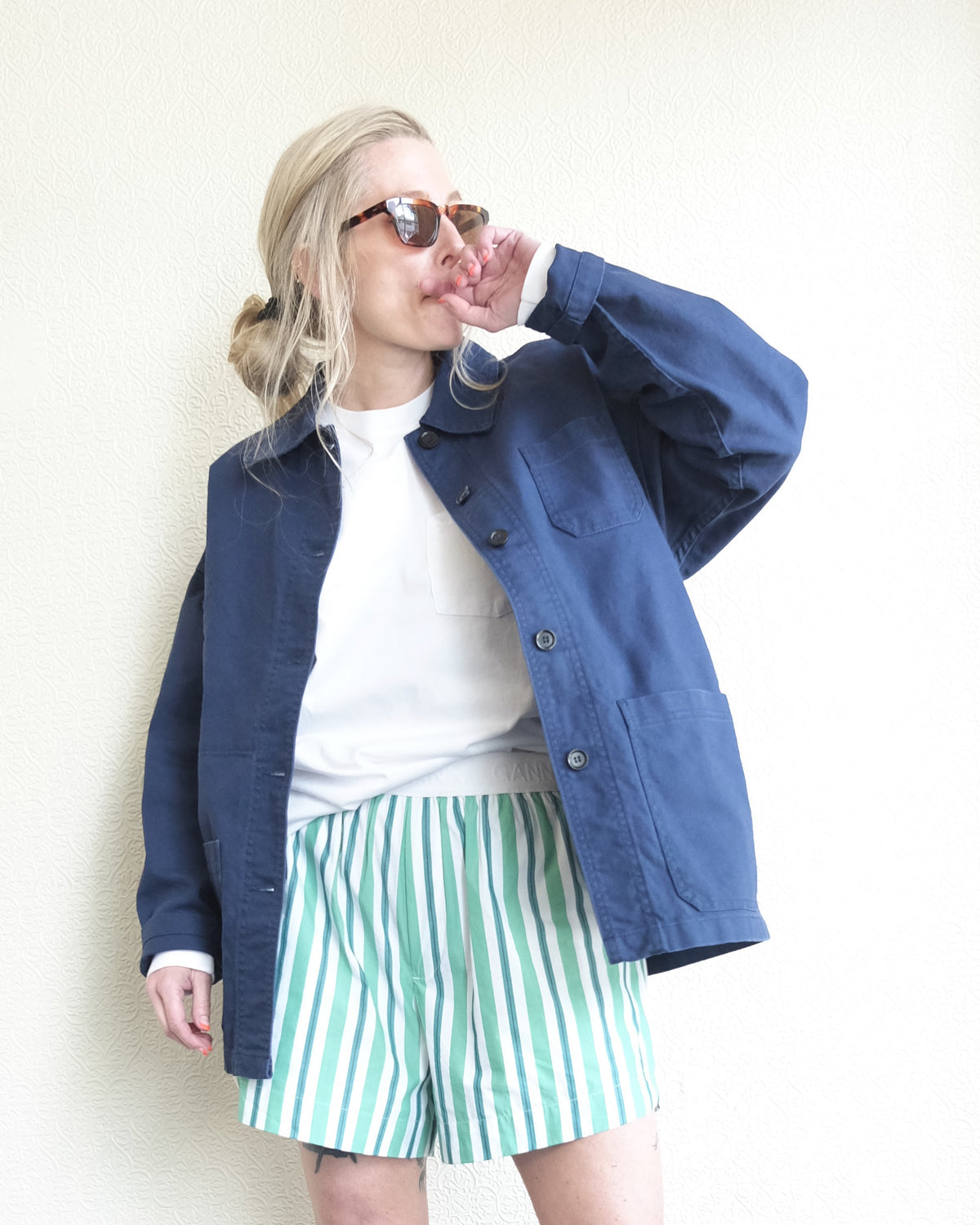 VETRA Oversized Workwear Jacket, Navy