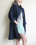 VETRA Long  Linen / Cotton Jacket, Navy